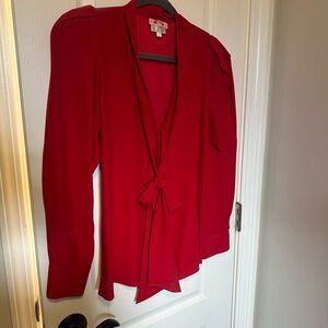 Parker Long Sleeve Blouse with Tie Front